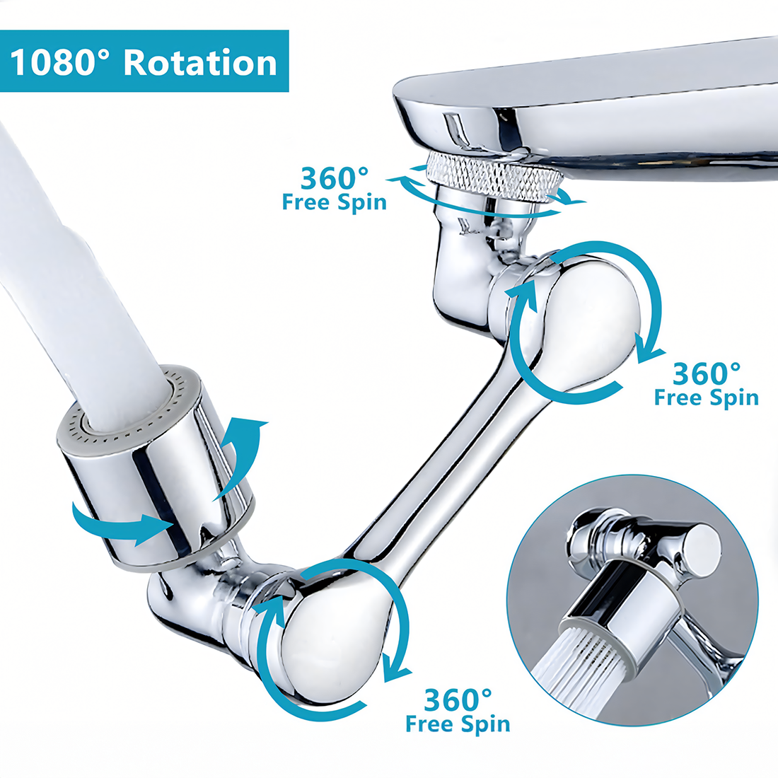 SimpleSolv - 1080°Swivel Faucet Extender (2-Pack)
